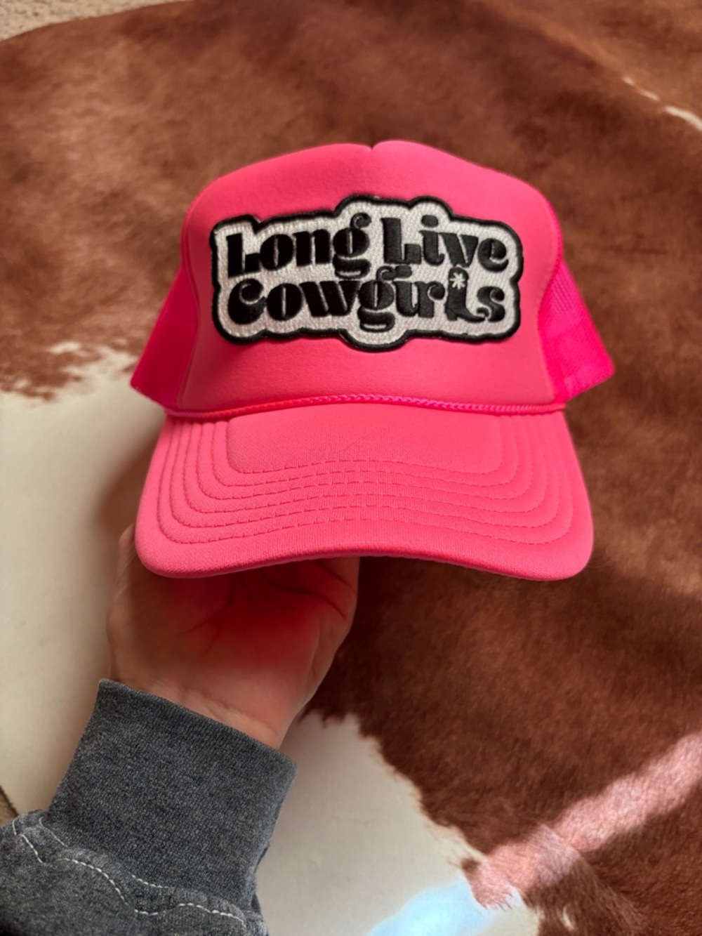 Long Live Cowgirls Pink Trucker Hat - Picture 3 of 4